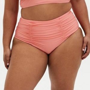 NWT! TORRID coral peach bikini swim bottoms, 4X.